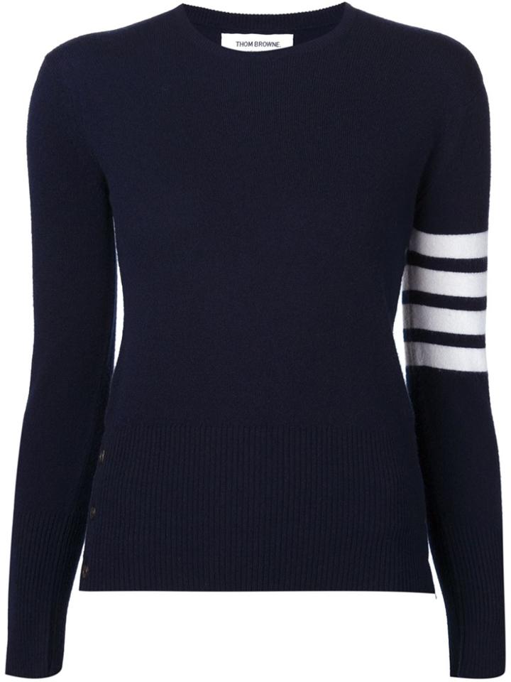 Thom Browne 4-bar Stripe Cashmere Jumper - Blue