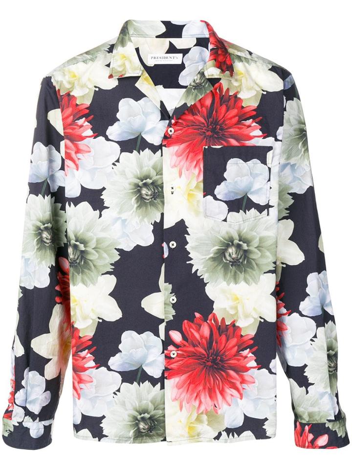 President's Flower Printed Shirt - Blue