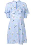 Vivetta Floral Print Ruffle Dress - Blue