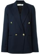 Victoria Beckham Double Breasted Blazer, Women's, Size: 10, Blue, Cotton/viscose/wool