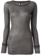 Rick Owens Long Sleeve T-shirt, Women's, Size: 42, Grey, Cotton