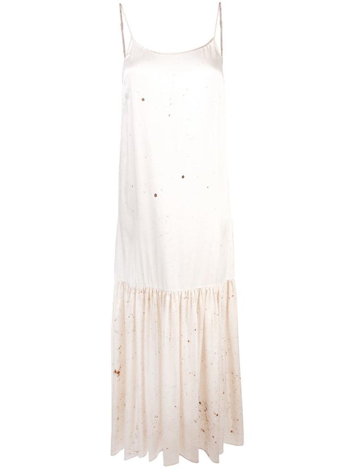 Uma Wang Aged Effect Slip Dress - White