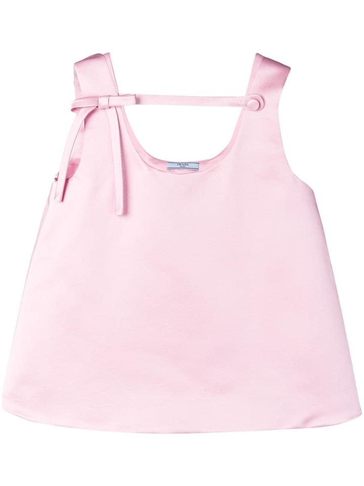 Prada Bow Detail Sleeveless Blouse - Pink