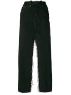 Unravel Project Double Slits Denim Skirt - Black