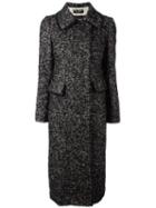 Dolce & Gabbana Bouclé Midi Coat, Women's, Size: 42, Black, Virgin Wool/mohair/silk
