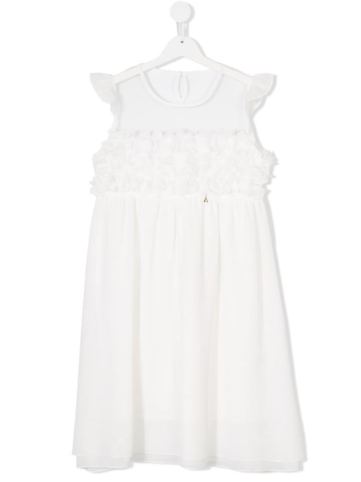 Patrizia Pepe Junior Ruffle Detail Dress - White