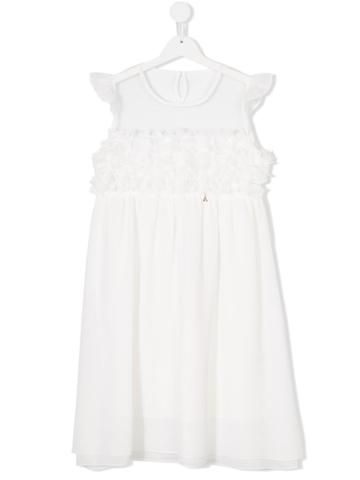 Patrizia Pepe Junior Ruffle Detail Dress - White