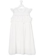 Patrizia Pepe Junior Ruffle Detail Dress - White