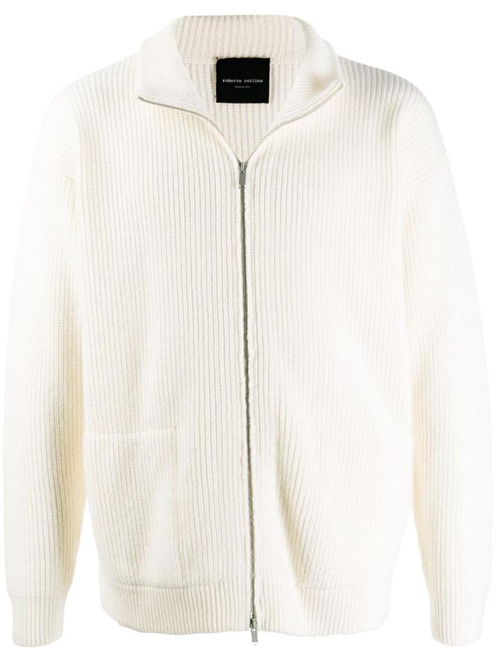 Roberto Collina Zip-up Knit Cardigan - White