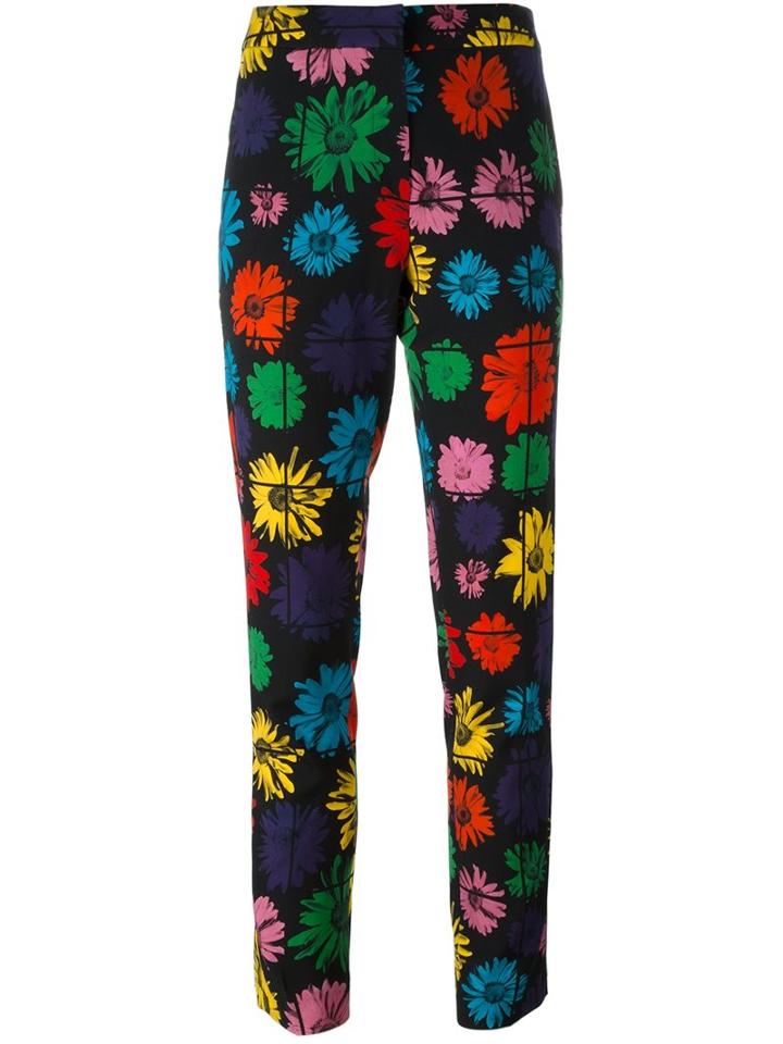 Moschino - Daisy Print Trousers - Women - Nylon/wool/other Fibers - 42, Nylon/wool/other Fibers
