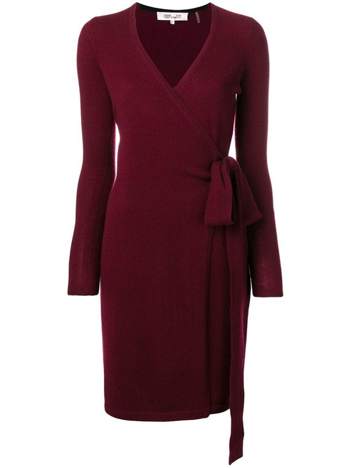 Dvf Diane Von Furstenberg Cashmere Knit Wrap Dress - Red