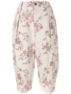 Aleksandr Manamïs Floral Print Cropped Trousers - Nude & Neutrals
