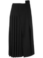 Jil Sander Pleated Midi Skirt, Women's, Size: 36, Black, Silk/acetate/viscose
