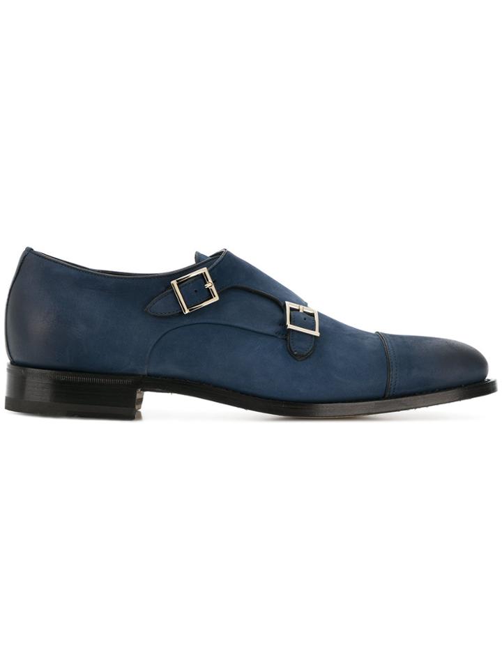 Santoni Distressed Monk Shoes - Blue