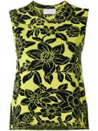Christian Wijnants - Sleeveless Floral Top - Women - Cotton/polyamide/viscose - S, Women's, Yellow/orange, Cotton/polyamide/viscose