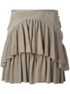 Diesel Black Gold Layered Mini Skirt, Women's, Size: 40, Nude/neutrals, Viscose/goat Suede