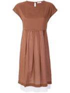 Peserico Casual Shortsleeveled Dress - Brown