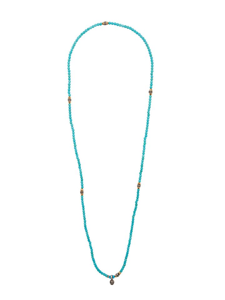 Roman Paul Long Beaded Necklace - Blue