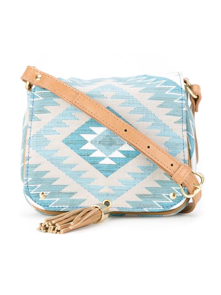 Xaa Jacquard Effect Shoulder Bag, Blue, Cotton