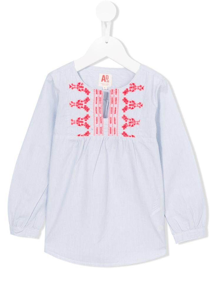 American Outfitters Kids Embroidered Peasant Blouse, Girl's, Size: 12 Yrs, Blue