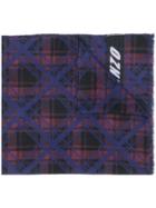 Kenzo Check Patterned Scarf - Pink & Purple