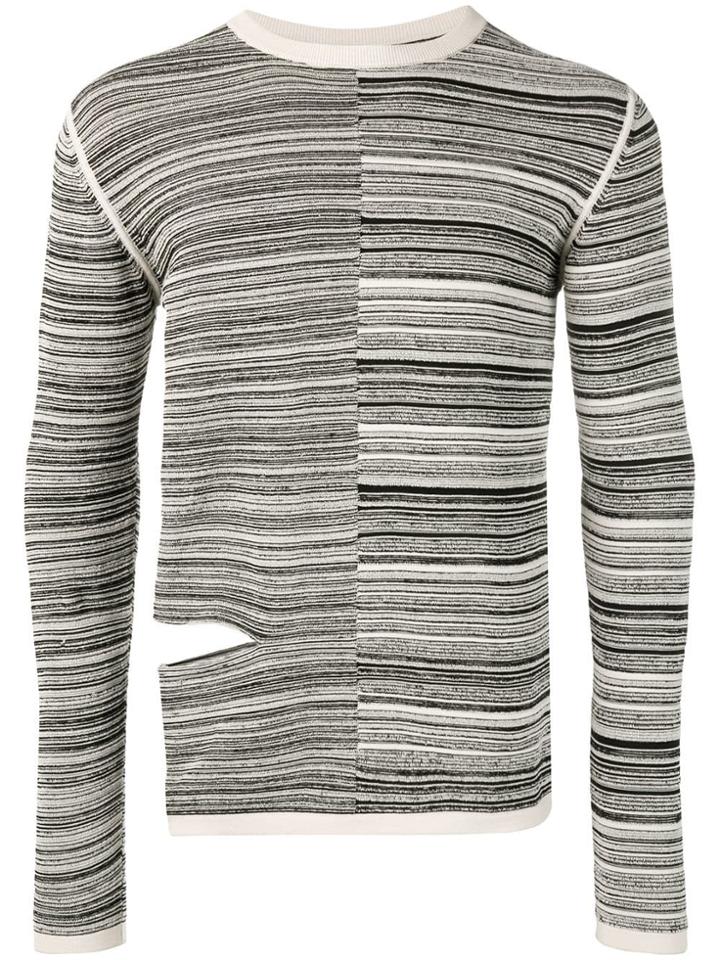 Rick Owens Cut-out Striped Jumper - Black