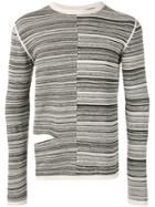 Rick Owens Cut-out Striped Jumper - Black