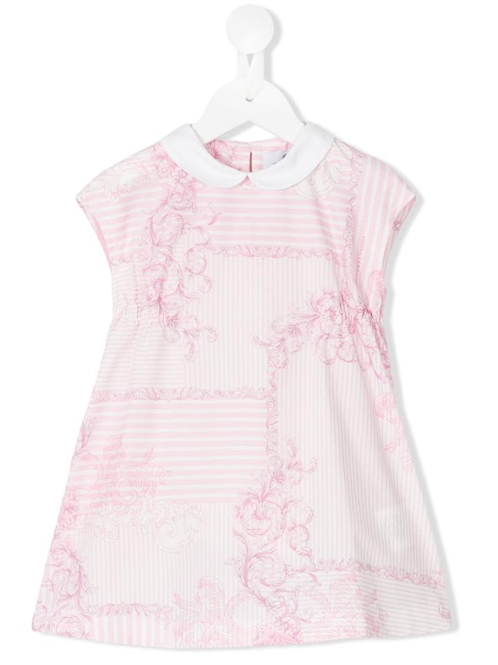 Young Versace - Round Collar Dress - Kids - Cotton - 24 Mth, Pink/purple
