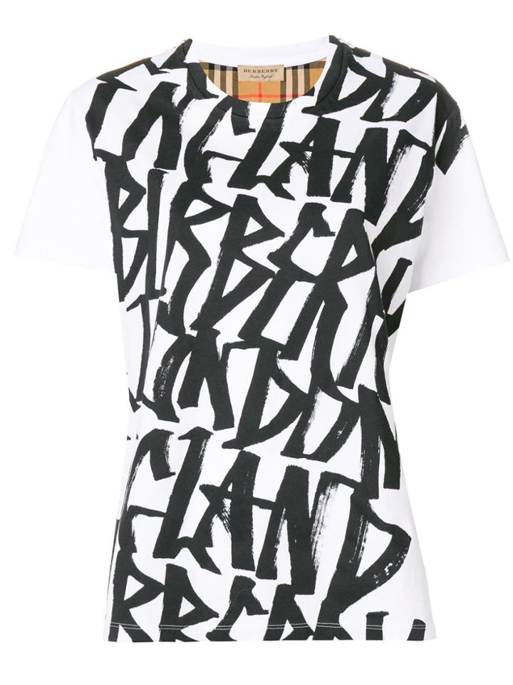 Burberry Front Printed T-shirt - White
