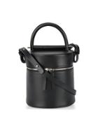 Building Block Drum Cylinder Shoulder Bag - Black