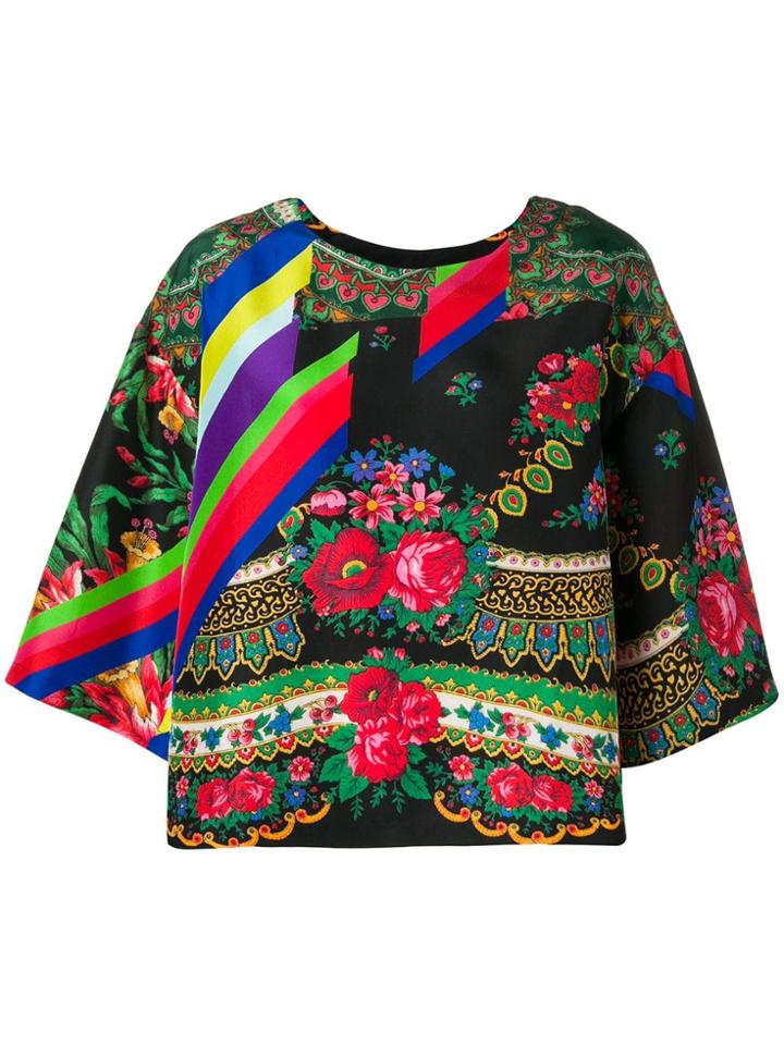 Pierre-louis Mascia Floral Colour-block Blouse - Multicolor