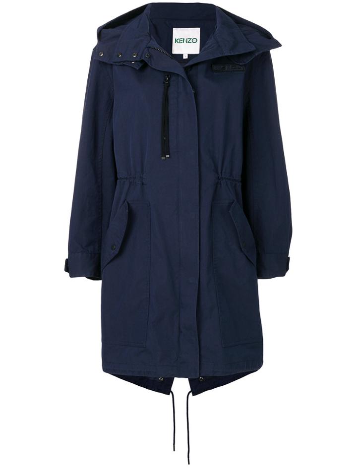Kenzo Zip Fastened Coat - Blue