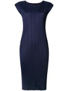Pleats Please By Issey Miyake Fitted Midi Dress - Blue