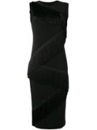 Norma Kamali Zig-zag Fringed Dress - Black
