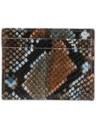 Etro Snakeskin Effect Cardholder - Brown