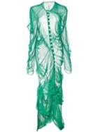 Yuhan Wang Draped Button Dress - Green