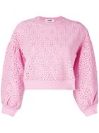 Msgm Broderie Anglaise Sweatshirt - Pink & Purple