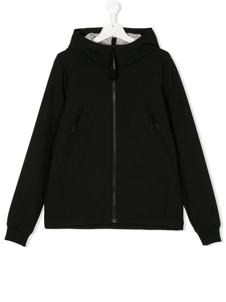 Cp Company Kids Teen Hooded Goggle Detail Jacket - Black