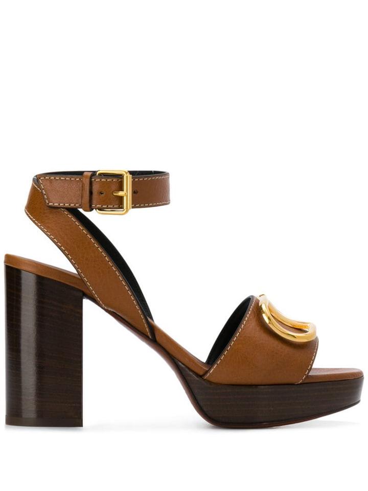 Valentino Valentino Garavani Vlogo Sandals - Brown