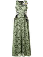 Ainea Lace Maxi Dress With Floral Appliqués - Green