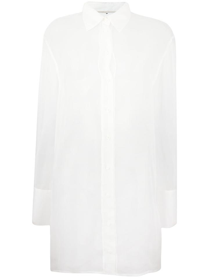 Marco De Vincenzo Sheer Shirt, Women's, Size: 44, White, Silk