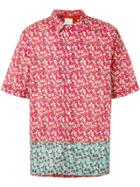 Paul Smith Contrast Panel Floral Shirt - Red