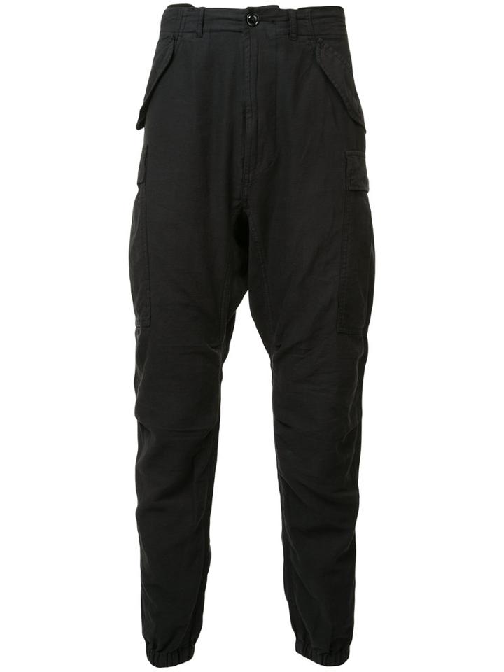 R13 Loose-fit Trousers, Size: 30, Black, Cotton/hemp