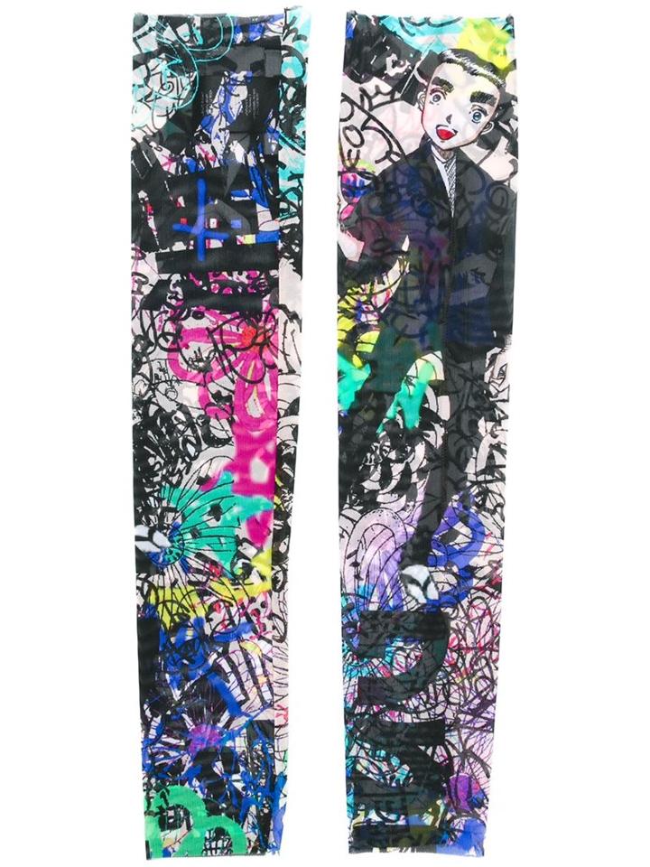 Dsquared2 Manga Print Open Gloves, Men's, Polyamide/spandex/elastane
