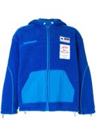 Ader Error Oversized Fur-effect Hooded Jacket - Blue
