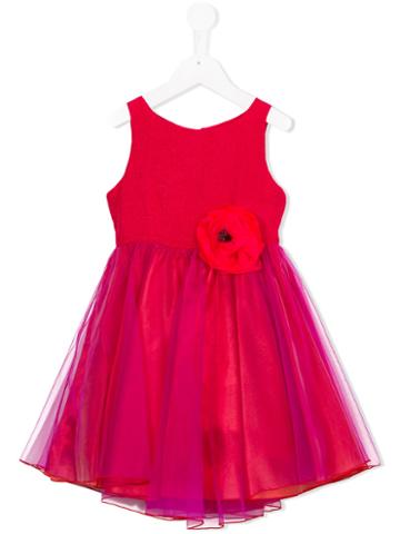 La Stupenderia Flower Corsage Tulle Dress, Girl's, Size: 12 Yrs, Pink/purple