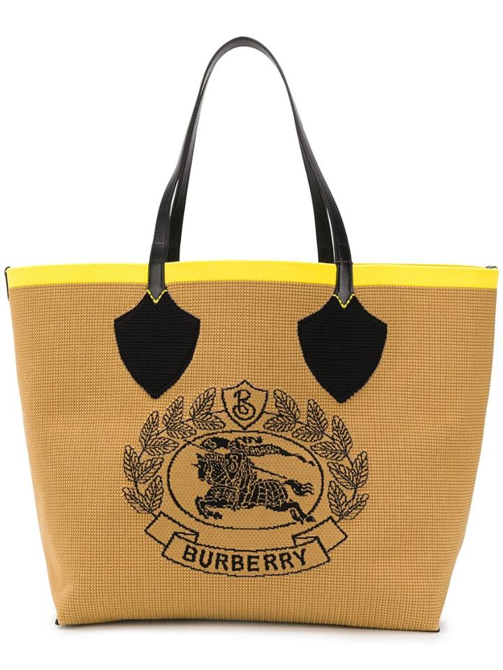 Burberry Beige Giant Fabric Tote Bag - Neutrals