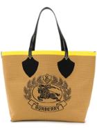 Burberry Beige Giant Fabric Tote Bag - Neutrals