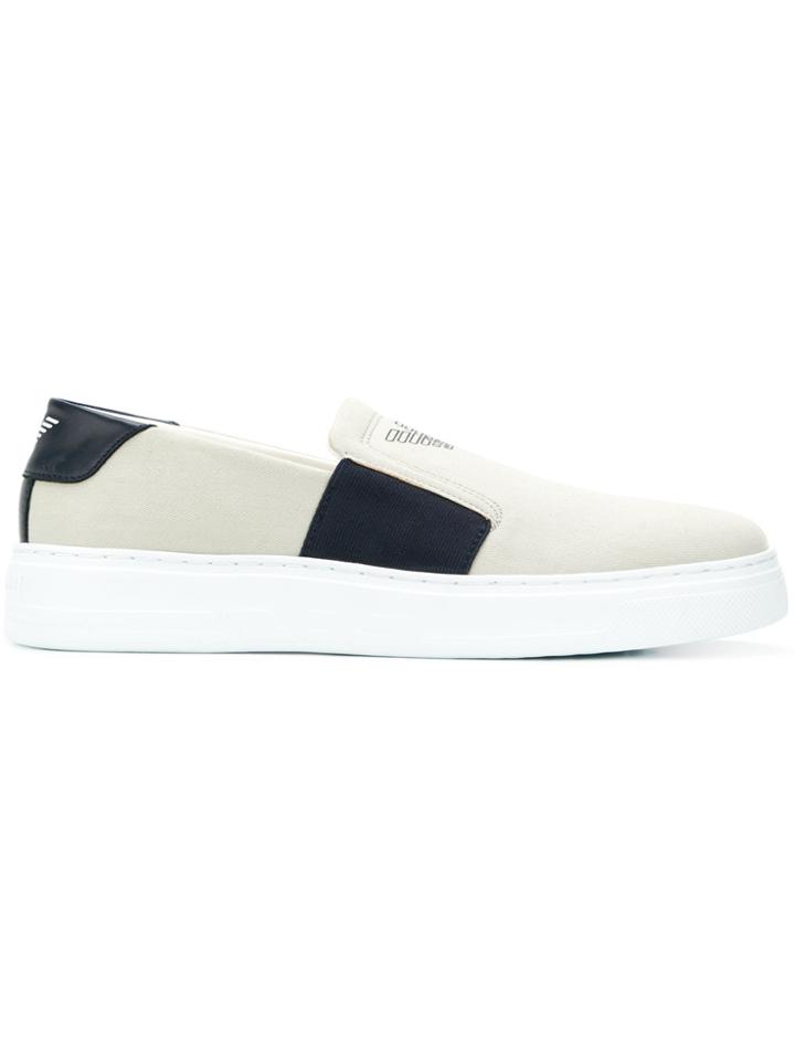 Emporio Armani Colour-block Slip-on Sneakers - Grey