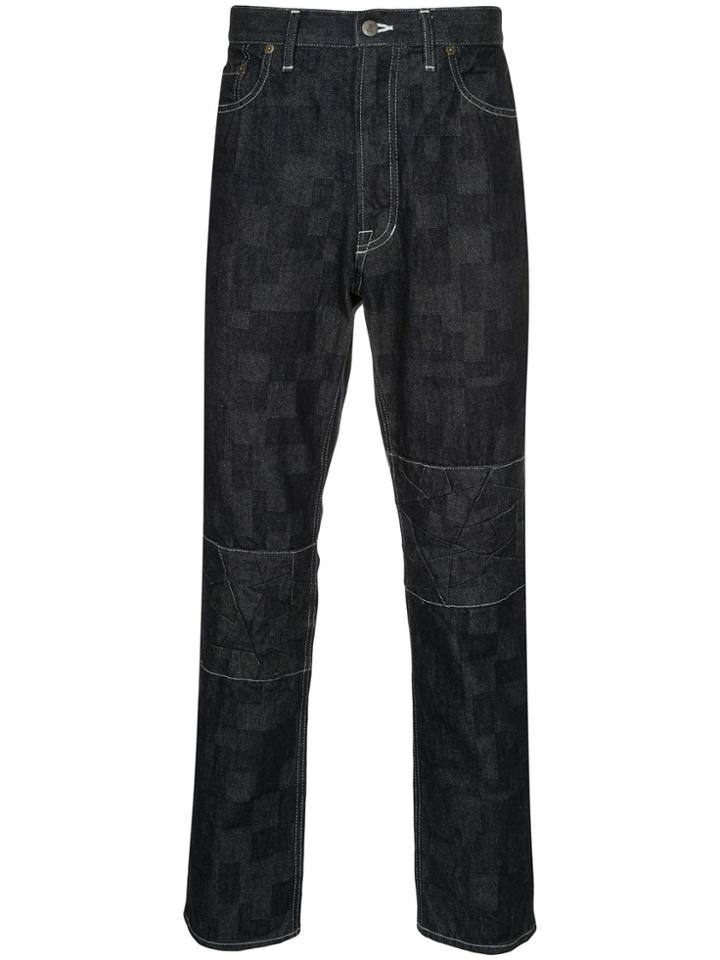 Anrealage Kneepad Patchwork Jeans - Blue
